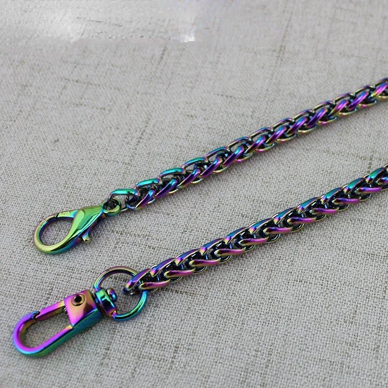 Rainbow 120cm 130cm Bag strap chain Wallet handle purse metal strap chain strap replaced bag Plating Cover Wholesale