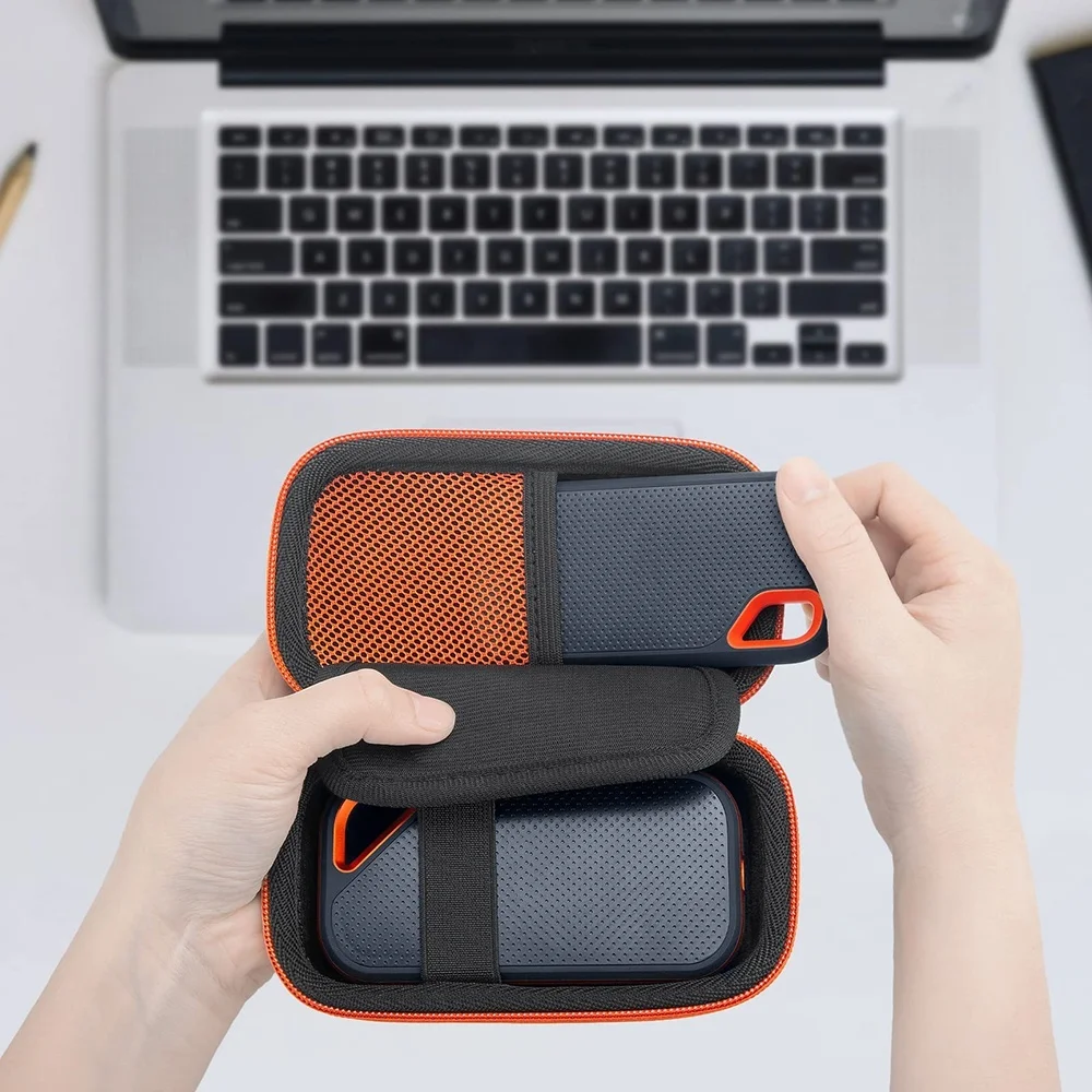 Estojo Rígido Universal para MP3/MP4/SanDisk Extreme Pro/SanDisk Extreme SSD Externo Portátil 1TB/2TB/4TB, Bolsa de Armazenamento para Viagem