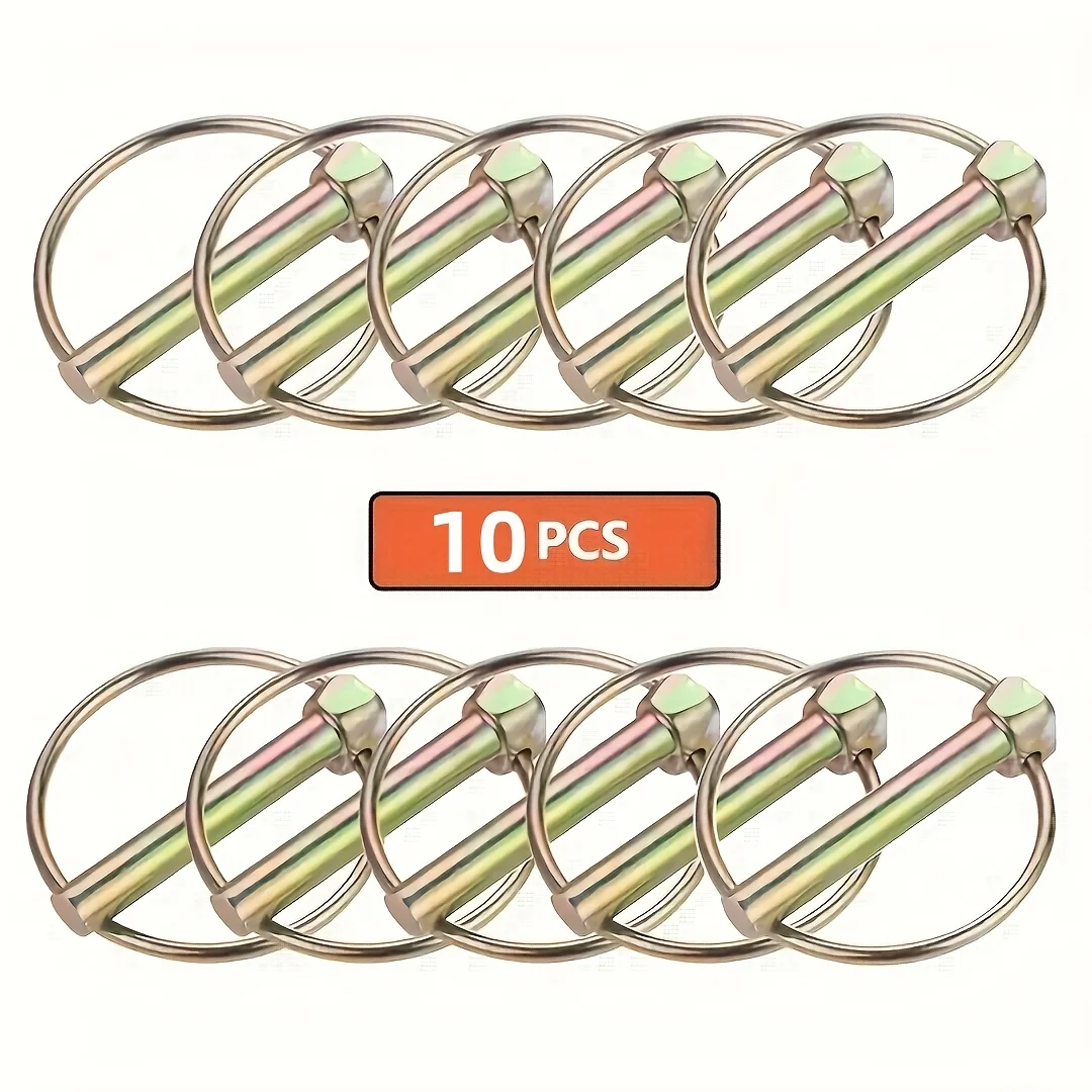 10PCS Pin with Ring Heavy Duty Safety Fixing Locking Pins for Farm Tractors Trailers Trucks Mower Accessories