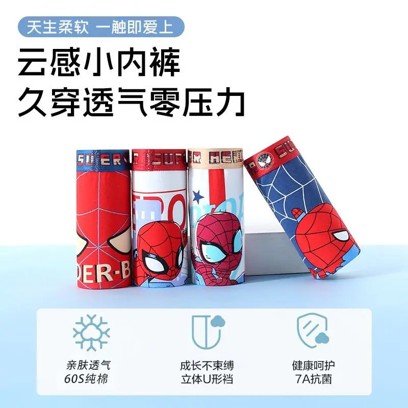 

Kawaii Marvel Anime Character Spider-Man Cotton Panties Cartoon SpiderMan Cute Boy Cotton Boxer Pants Children's Birthday Gifts