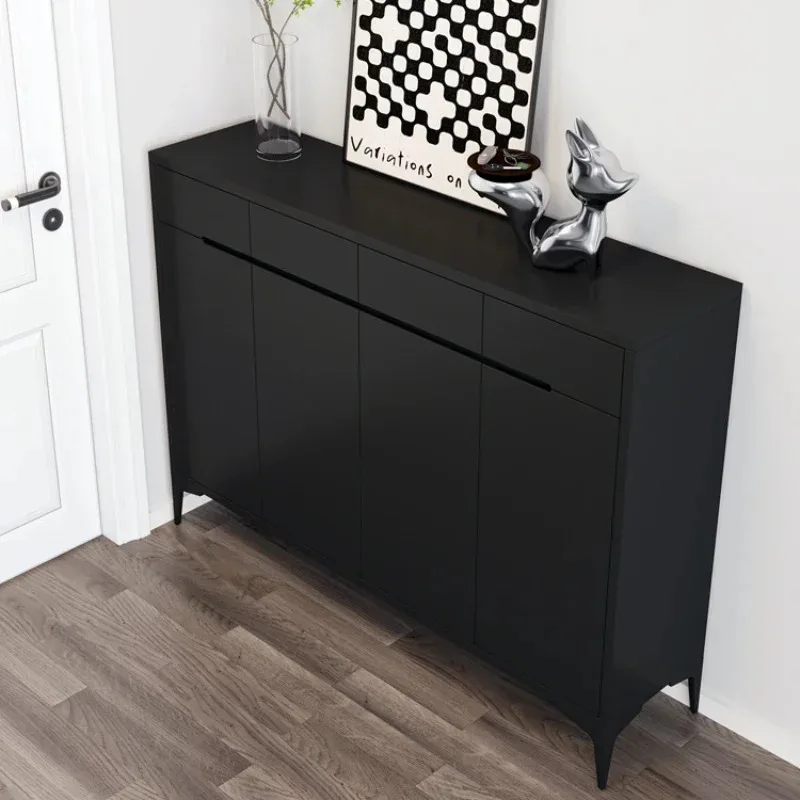 

Interior Fashion Shoe Rack Black Small Apartment Display Space Saving Safe Shoe Cabinets Wooden Floor Zapatero Unique Furniture