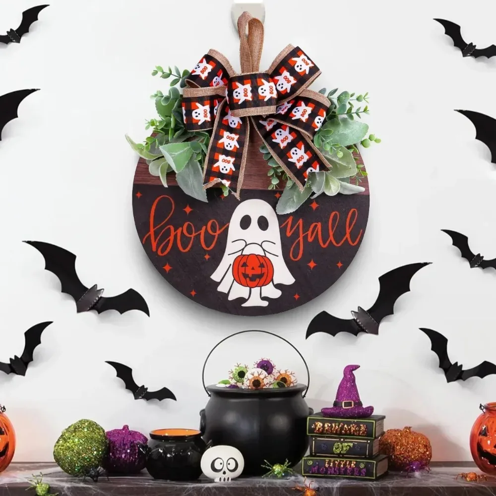 new Halloween BOO Door Pendant Festive Decoration Cafe Garden Auditorium Welcome Sign Wall Indoor Outdoor Ornament Props Gfit