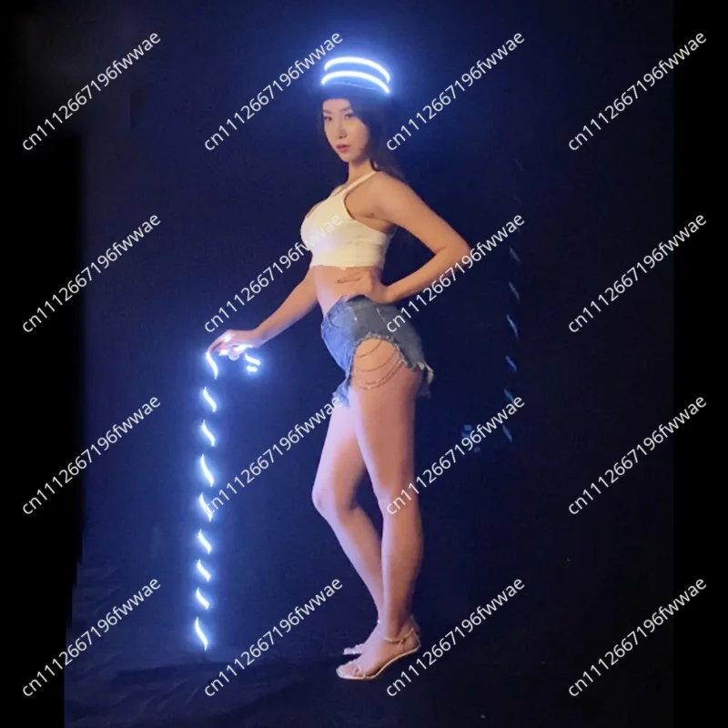 LED Glow Stick for Jazz Dance and MJ Performances Light Up Walking Cane for Nightclub Show Professional Party Performance crutch