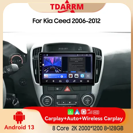 2 din for Kia Ceed 2006-2012 Android 13.0 6GB+128GB Multimedia Player Car Radio Wireless Carplay Android Auto Original Car Menu