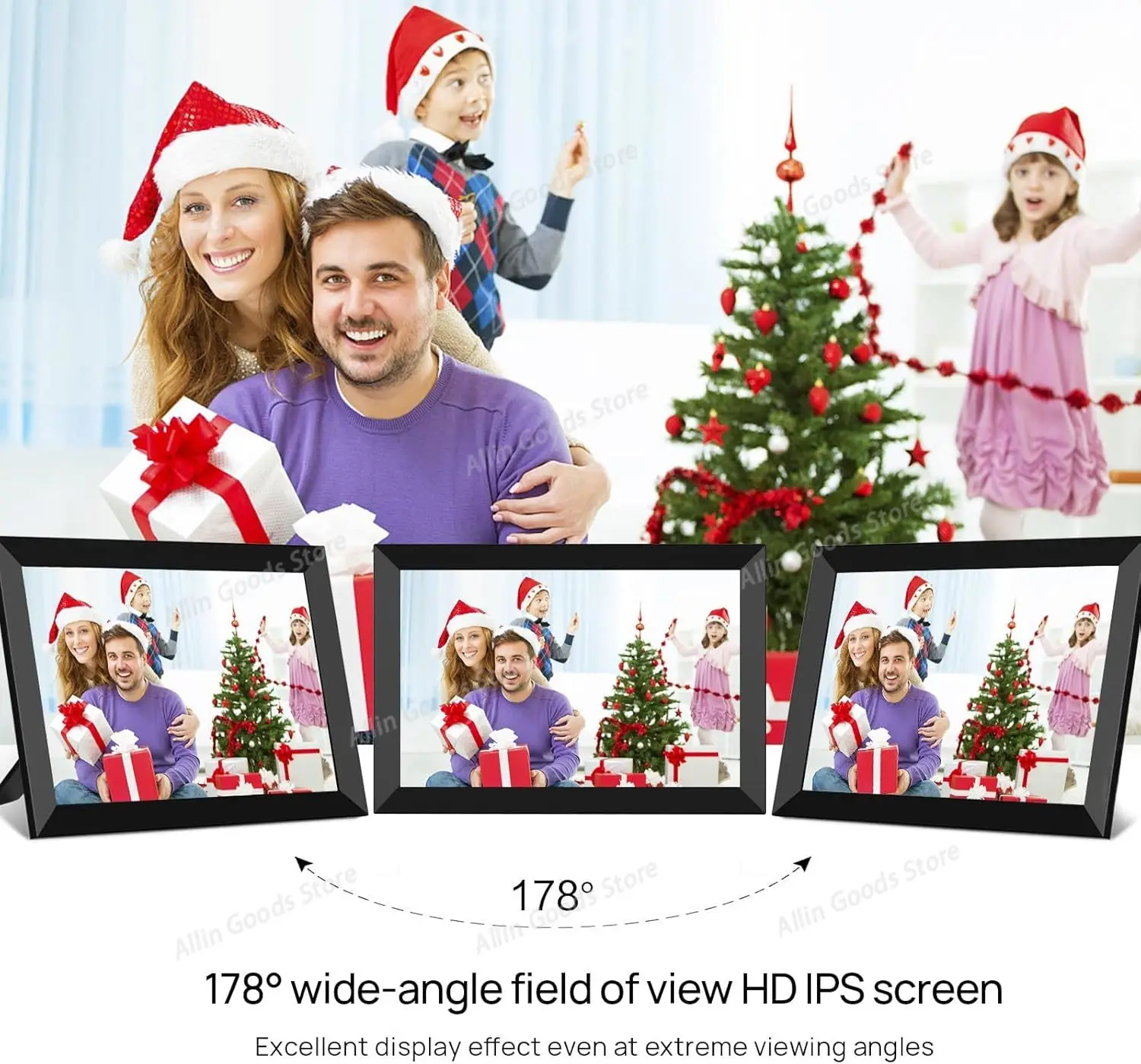 Digital Picture Frame 10.1 Inch 32GB Smart WiFi Digital Photo Frame with 1280x800 IPS HD Touch Screen Wall Mountable