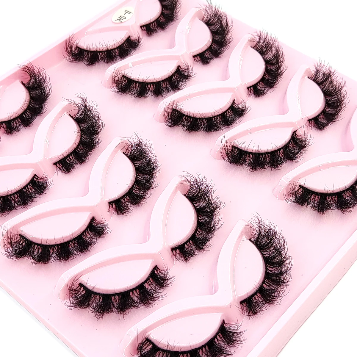 10 Paar natürliche russische gestreifte Wimpern, flauschige künstliche Nerzwimpern, 3D-falsche Wimpern, voluminöse, gekräuselte falsche Wimpern