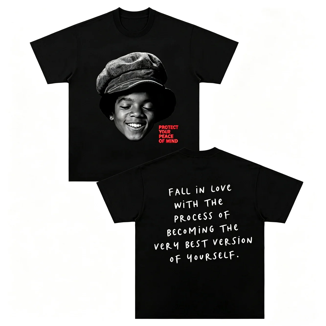 Michael Jackson Childhood Photo American Heavy Loose Tee Men Women Adults Children Boy Gril Kids Parent Child Cotton T Shirt