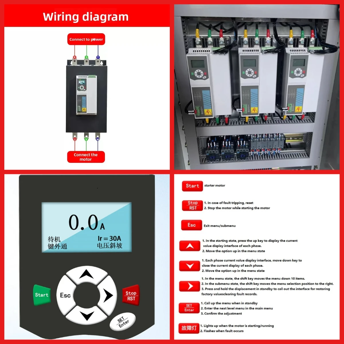 Built-in Bypass Soft Starter - 18.5-75kW Three Phase Auto Bypass System