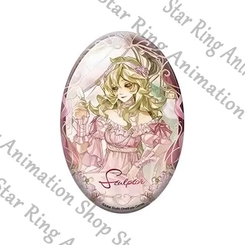 Official Identity V Anime Cosplay Cartoon Oval Tinplate Badge Emblem Night Watch Embalmer Sculptor Little Girl Doctor Acrobat view 4