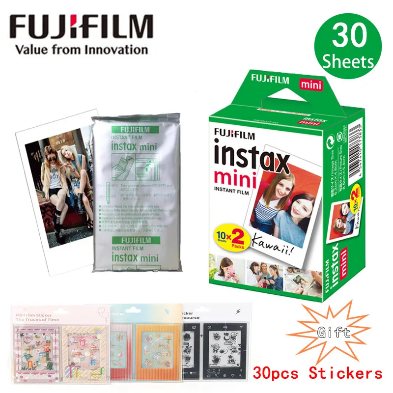 Fujifilm Instax Mini 12 Film Photo Paper For Mini LiPlay Evo 9 8 40 99 90 Link Instant Camera With 3-Inch Photo Border Sticker