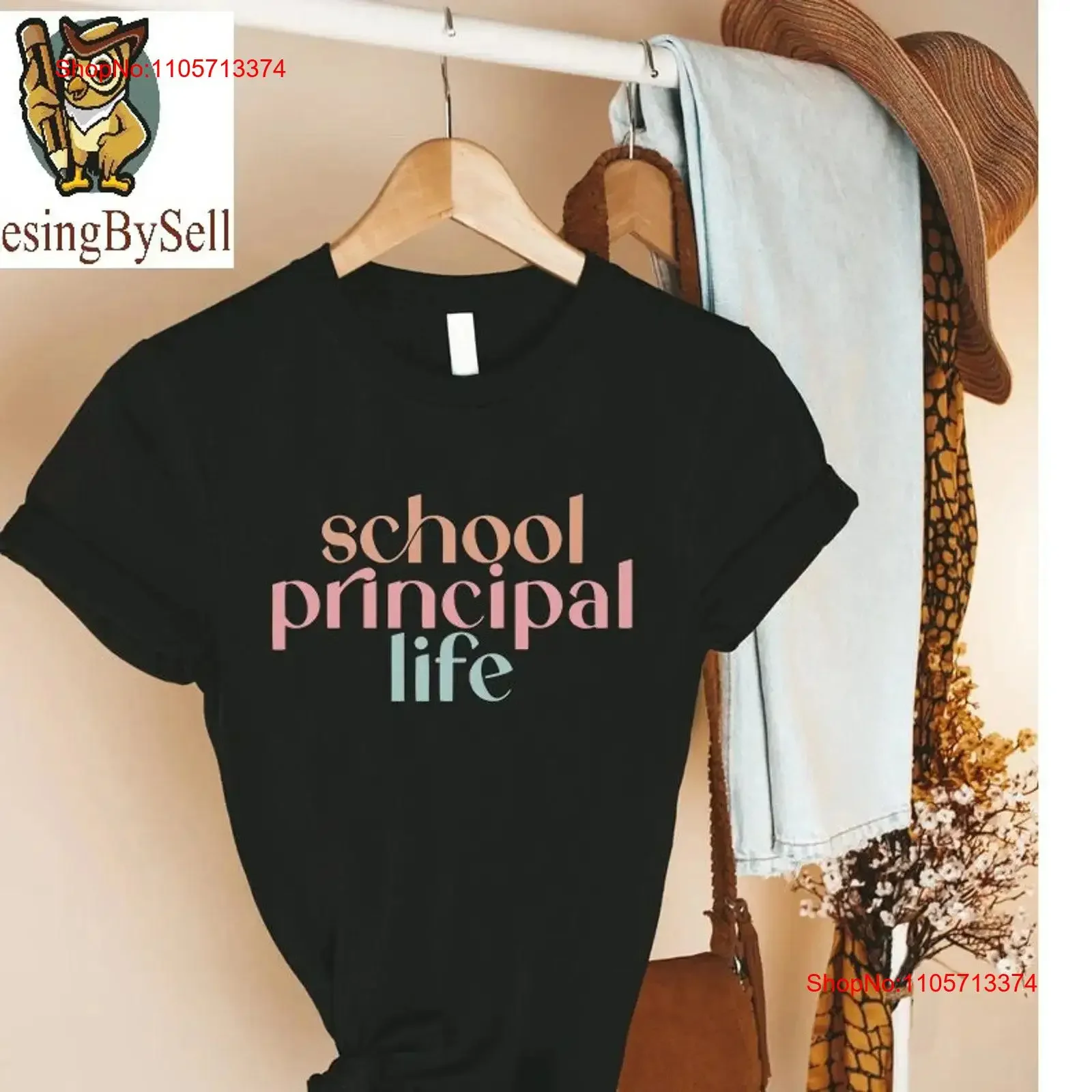T-shirt de directeur d'école pour la reconnaissance des enseignants et des administrateurs, style vintage délavé, pour un usage quotidien, mode polyvalente