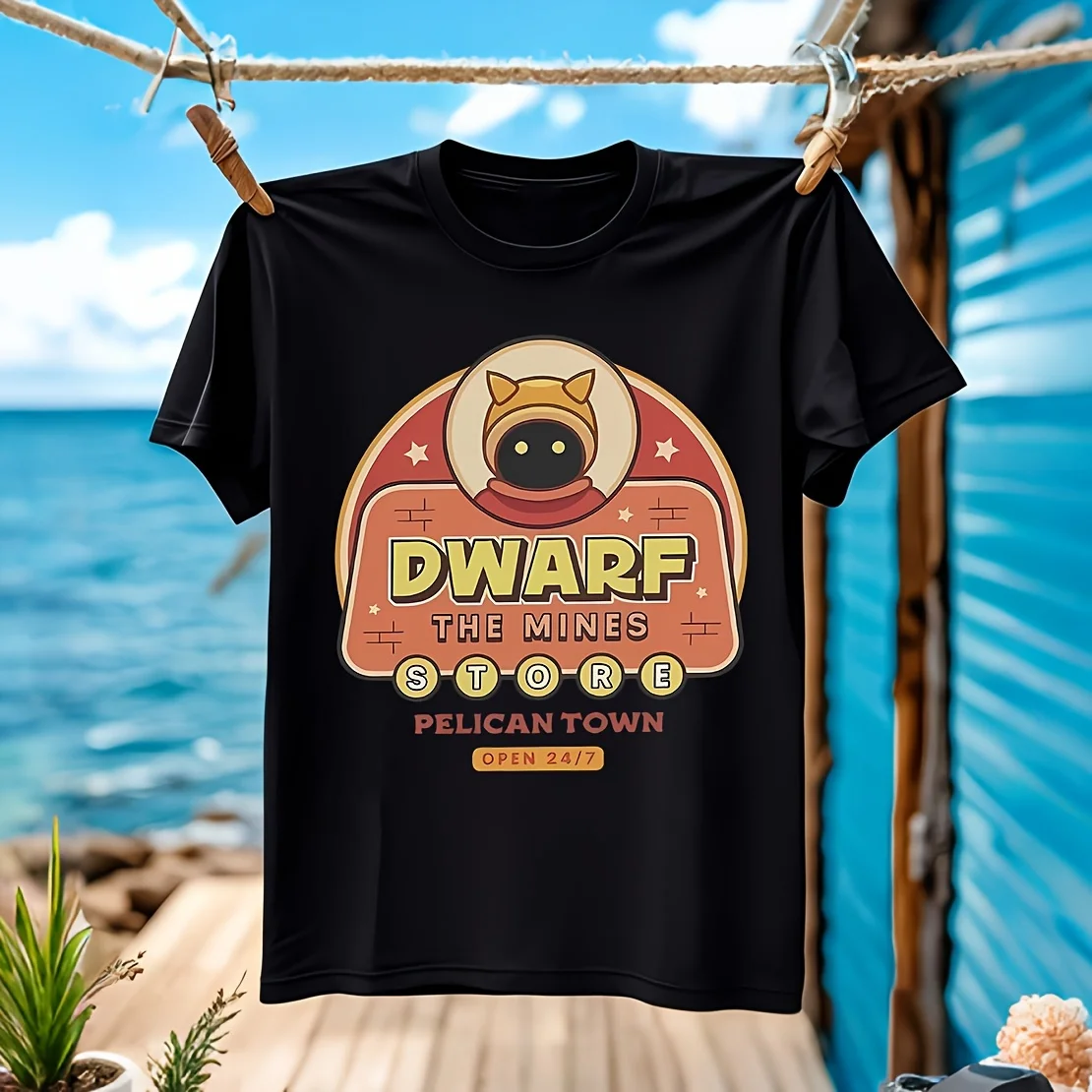 

Dwarf The Mines Merchant Stardew Valley Men's T-shirt 100% Cotton Casual Breathable Confortable sports occasions wide size range