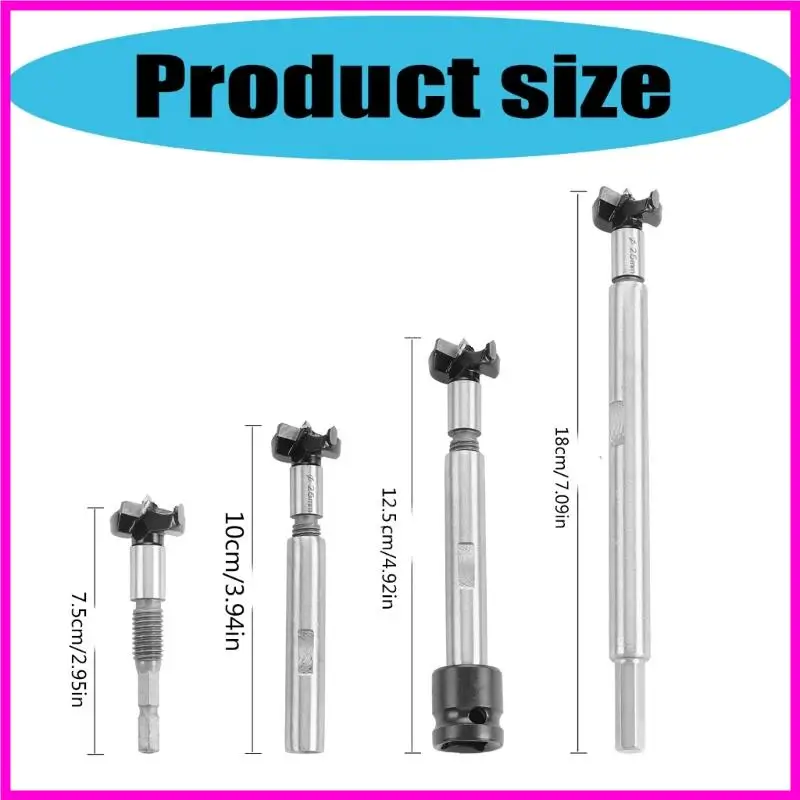 57BE 5Pcs Adjustable Cutter Drill Router Drill Bit Professional Woodworking Tool for Wood with Storage Case