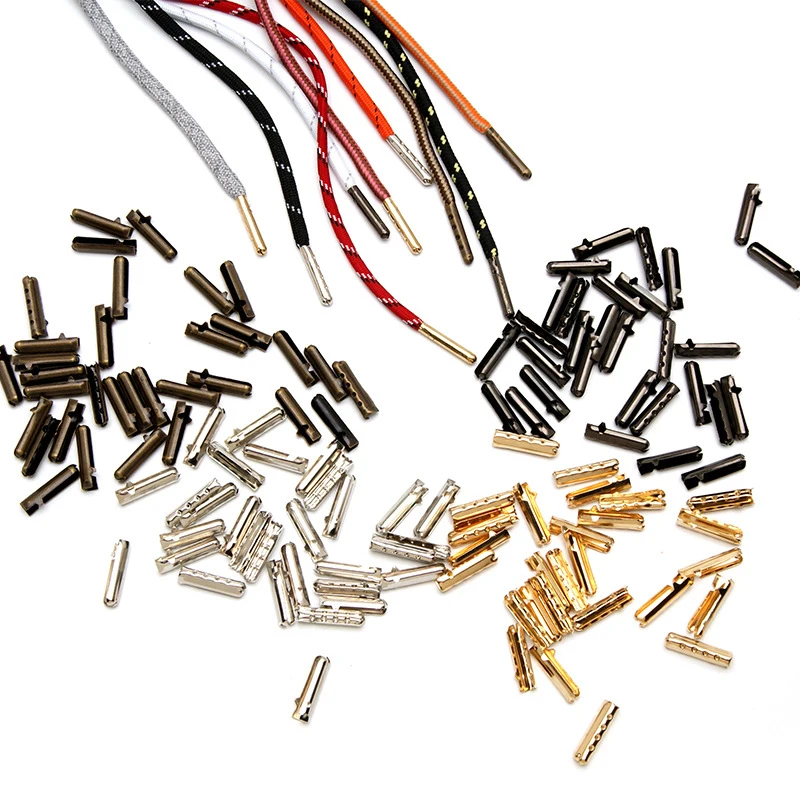 50PCS Shoelace Head Aglets DIY Shoelaces Repair Shoe Lace Tips Replacement End Shoes Rope Head Rope Cip Tail Clamp Bullet