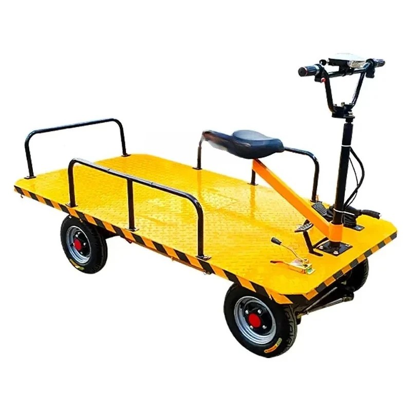 

Electric Flat Truck Agricultural Trolley Four-Wheel Turnover Trolley