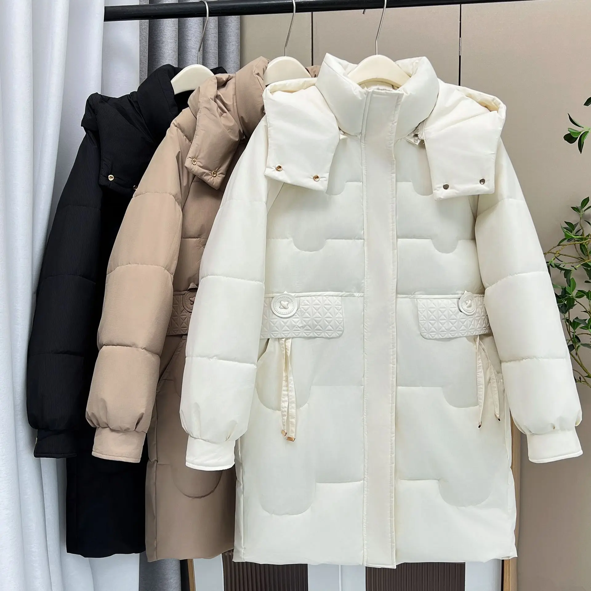 XL XXL Women Long Parka Winter New Loose Thicken Warm Hooded Fashion Cotton-padded Coat 885