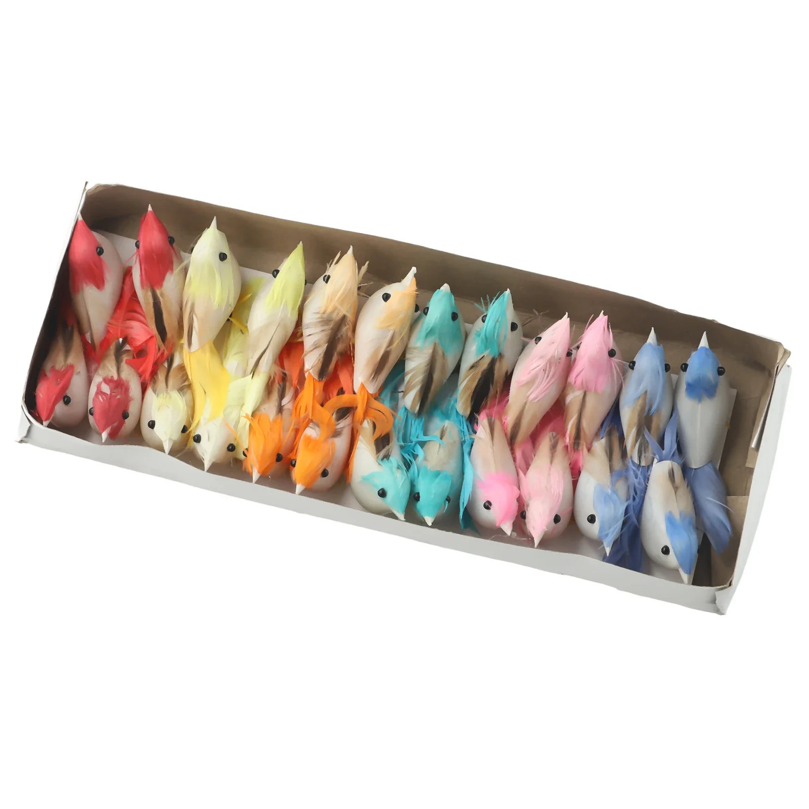 10 X 6cm Simulation Feather Bird 24 Pcs A Craft Scene Artificial Birds Set DIY Crafts Multi Functional Ornament