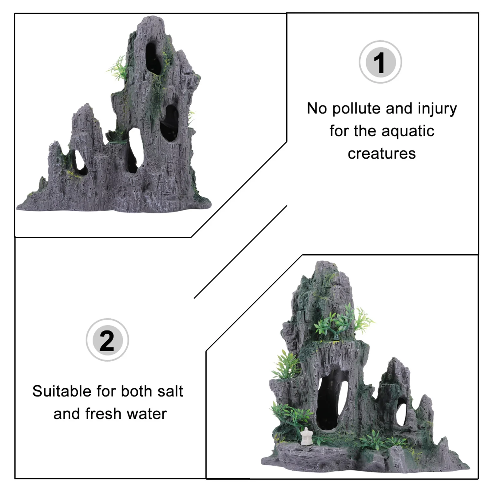 

Fake Rock Ornament Chinese Style Resin Aquarium Decor For Fish Tank Rocks Cave Aquatic Decoration Pet