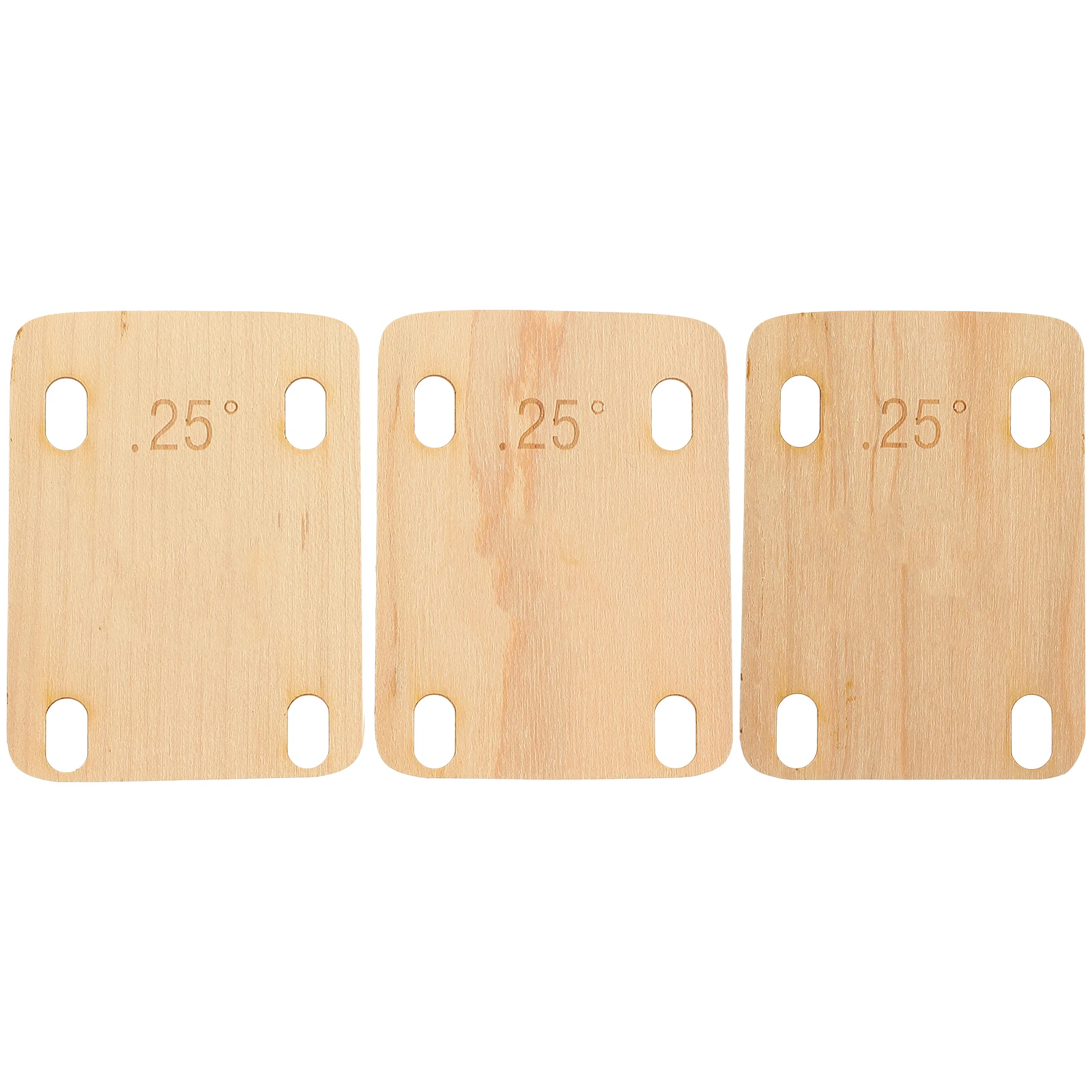 

3 Pcs Guitar Neck Shims Bass Wood Spacers 0.25 0.5 1 Degrees Maple Durable Replacement Parts Sound Quality Repair Accessories