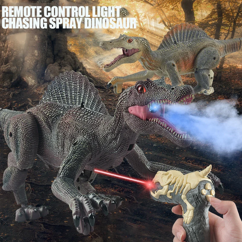 恐竜ライト追跡誘導リモコン5チャンネル電動音光スプレーシミュレーション機械式おもちゃ（子供向け）