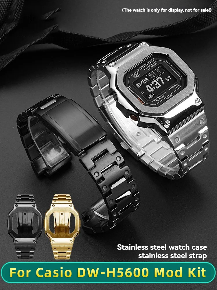 H5600 Modified metal bezel case+strap For For Casio small square 3516 DW-H5600 strap dw-h5600 stainless steel watchband MOD kit
