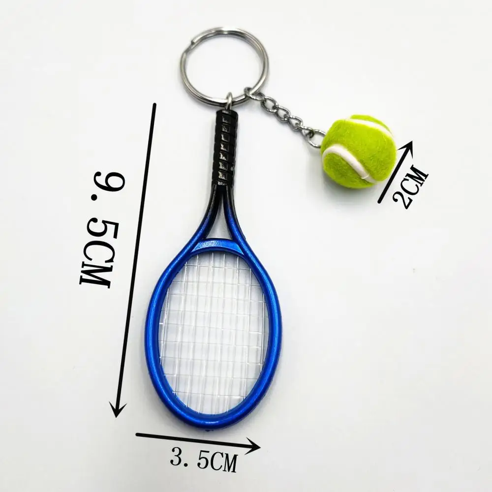 Key Chains Fashion Jewelry Simulation Mini Tennis Racket Ball Keychain Pendant Bag Key Ring Accessories