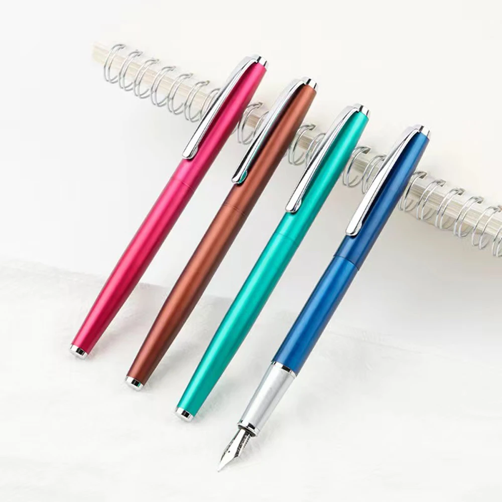 Classic Business Metal Fountain Pen F Polished Plain Nib School Office Supplies Student Writing Ink Pen