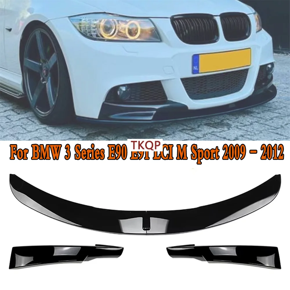 For BMW 3 Series E90 E91 LCI M Sport 2009 - 2012 Car Front Bumper Lip Splitter Diffuser Body Kits Spoiler Bumper Guard Protector
