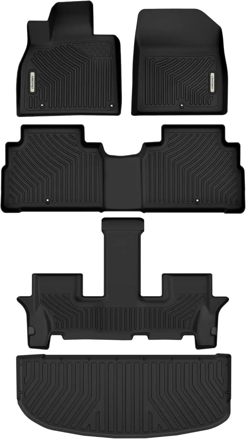 

Floor Mats for 2020-2025 Kia Telluride with 2nd Bucket Seats Without Center Console, All Weather Custom Fit for Kia Telluride