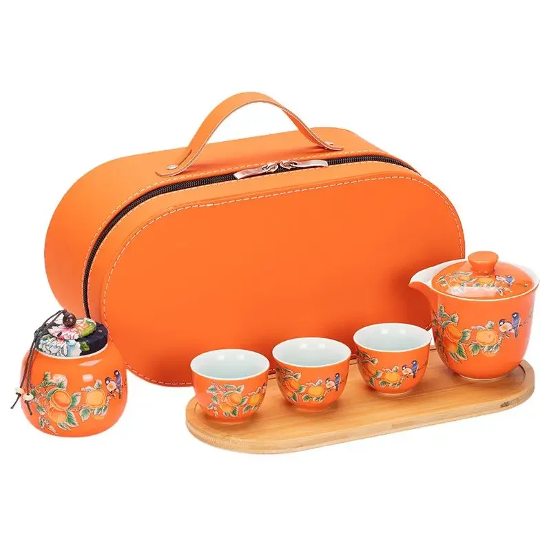 

Ceramic quick cup travel tea set outdoor car travel bubble kung fu tea office portable custom business