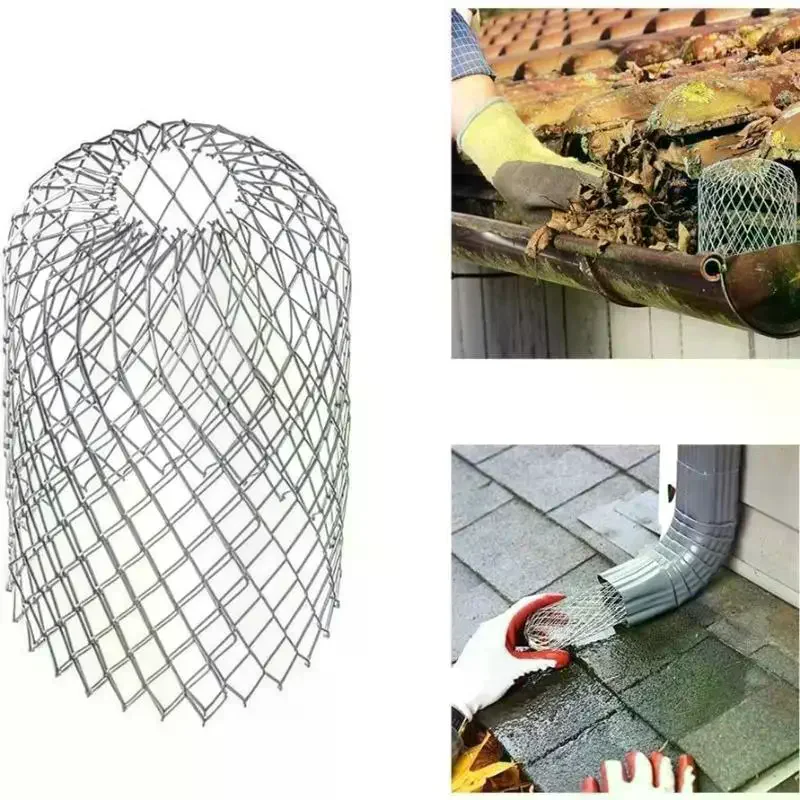 1/4Pcs Drain Pipe Filter Net Cover Anti Clogging Gutter Strainer Metal Mesh Guard For Rainwater Sewer Roof Drainage System