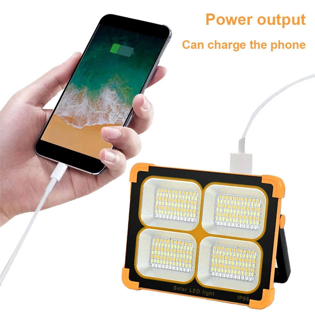 

400W LED Solar Floodlight USB Rechargeable Solar Emergency Light Super Bright Outdoor Emergency LED Flood Lamp with Stand Holder