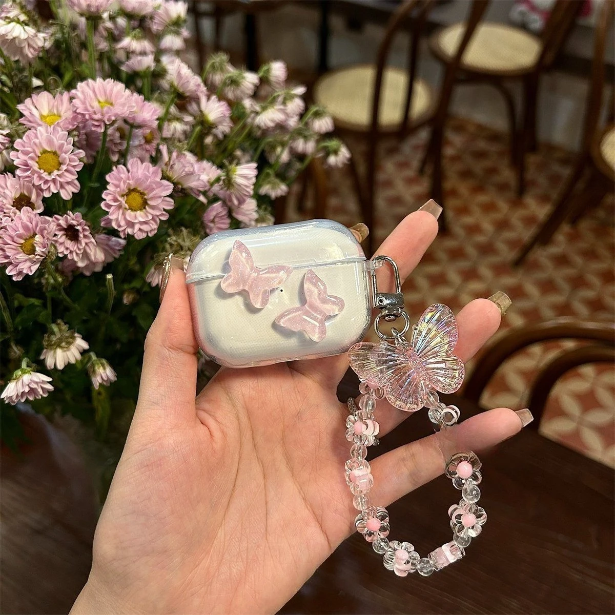 fashion flower Earphone case For QCY Crossky C30/C30S T20 HT03 HT07 T17 T8/T8s/T8pro Case Silicone clear Cover