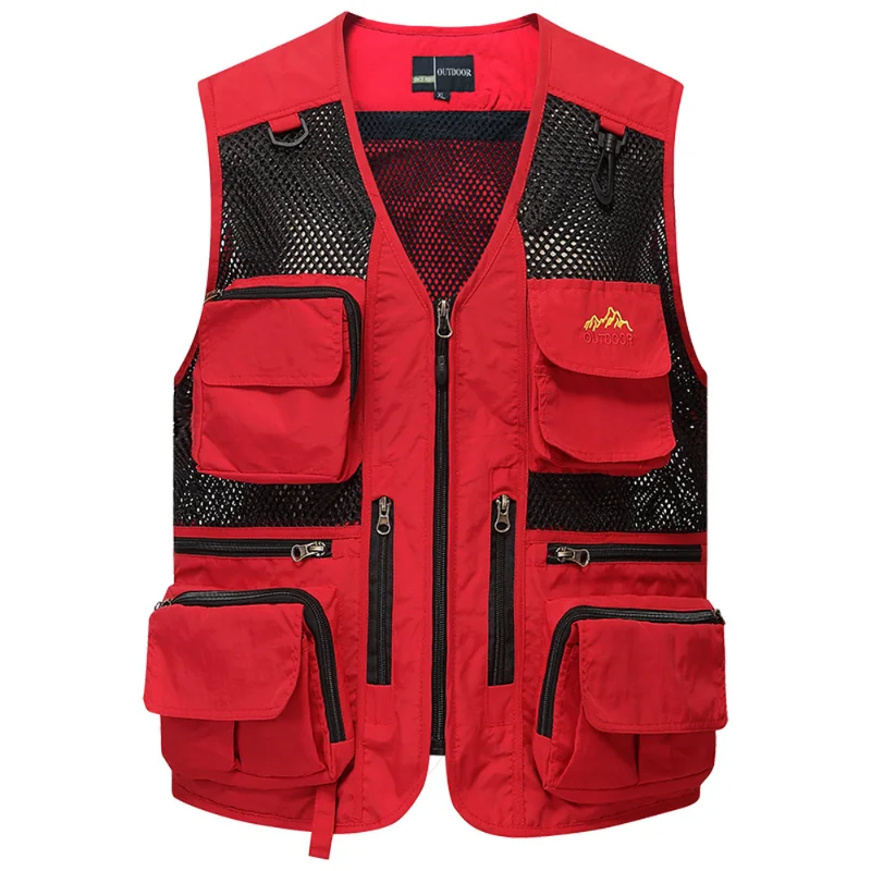 Mesh Breathable Detachable Fishing Vest Men\'s Multi Pocket Photographer Vest Travel Sleeveless Jacket