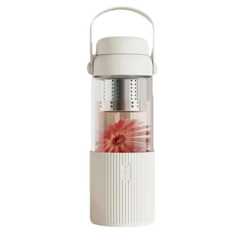 

Portable Glass Tea and Water Separator Cup with Filter Anti-scalding Coffee Mug Silicone Cover Thickened Water Bottle Girls