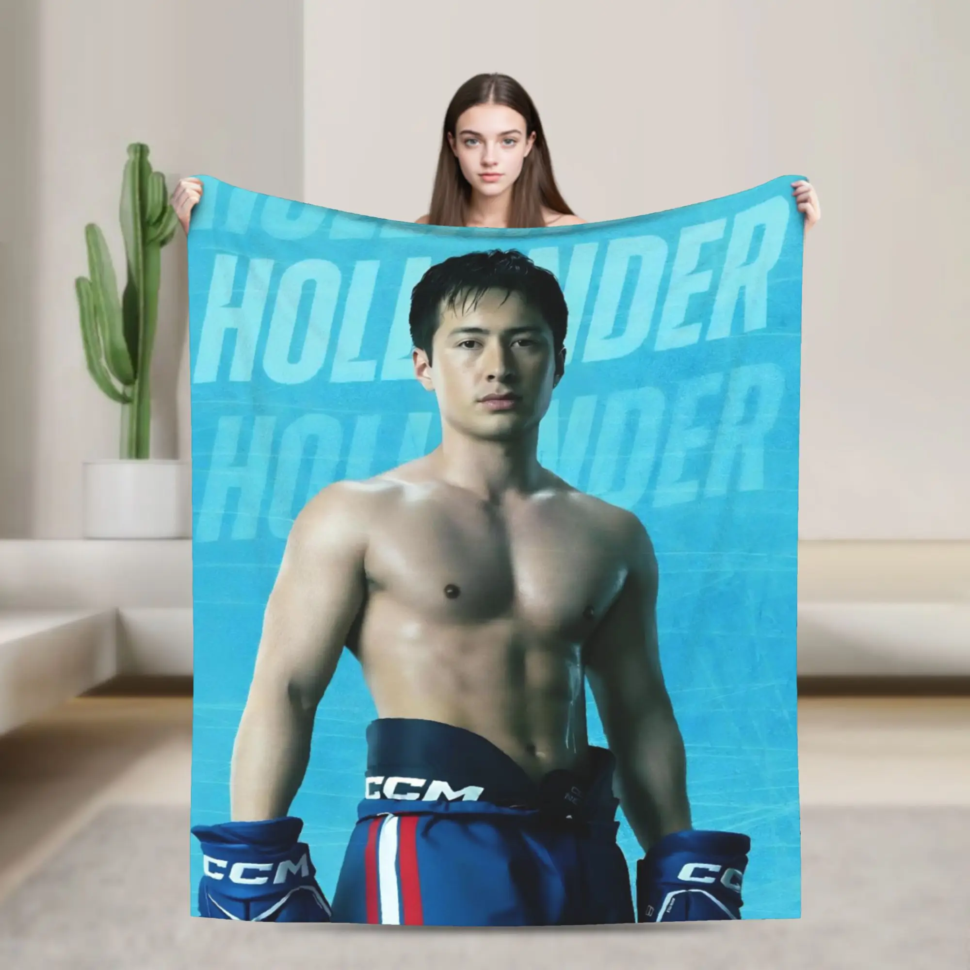 

Heated Rivalry Knitted Blankets Shane Hollander Fleece Throw Blankets Summer Air Conditioning Portable Soft Warm Bedsprea,
