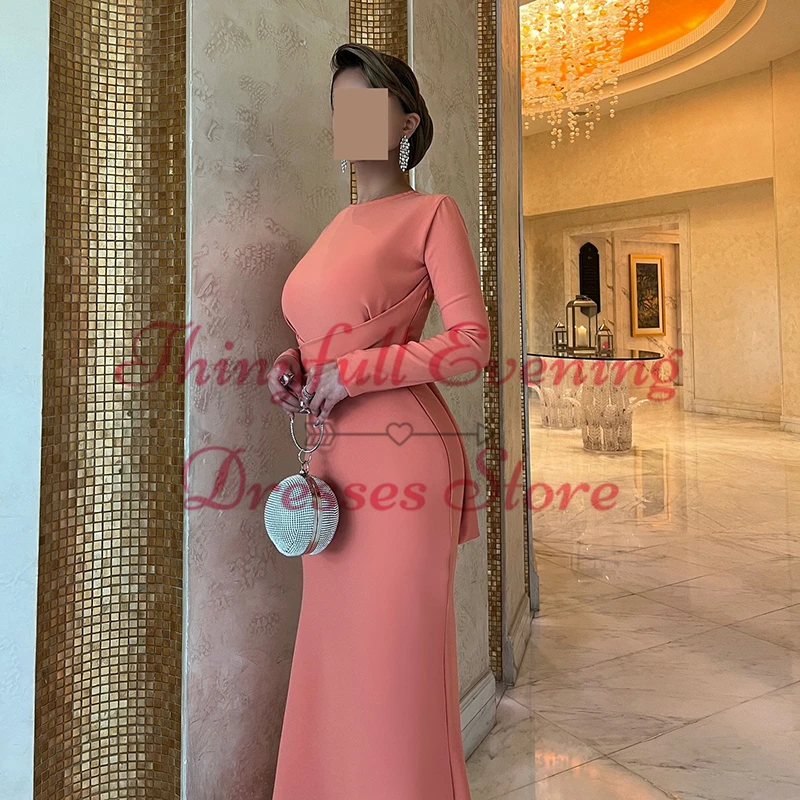 Thinyfull 2024 Mermaid Prom Evening Dresses Saudi Arabia Long Sleeve Party Dress Formal Night Cocktail Prom Gowns Custom Size