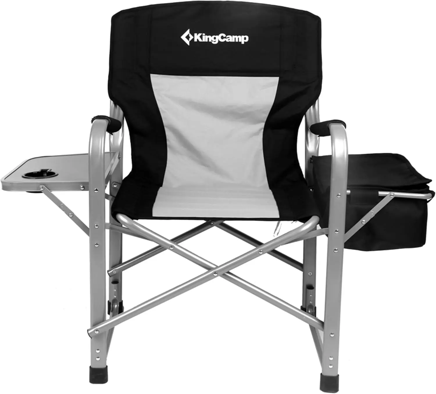 Heavy Duty Camping Director Chair Outdoor Folding Chairs for Adults Oversized Camp Chair with Side Table, Cooler Bag, Padded Arm