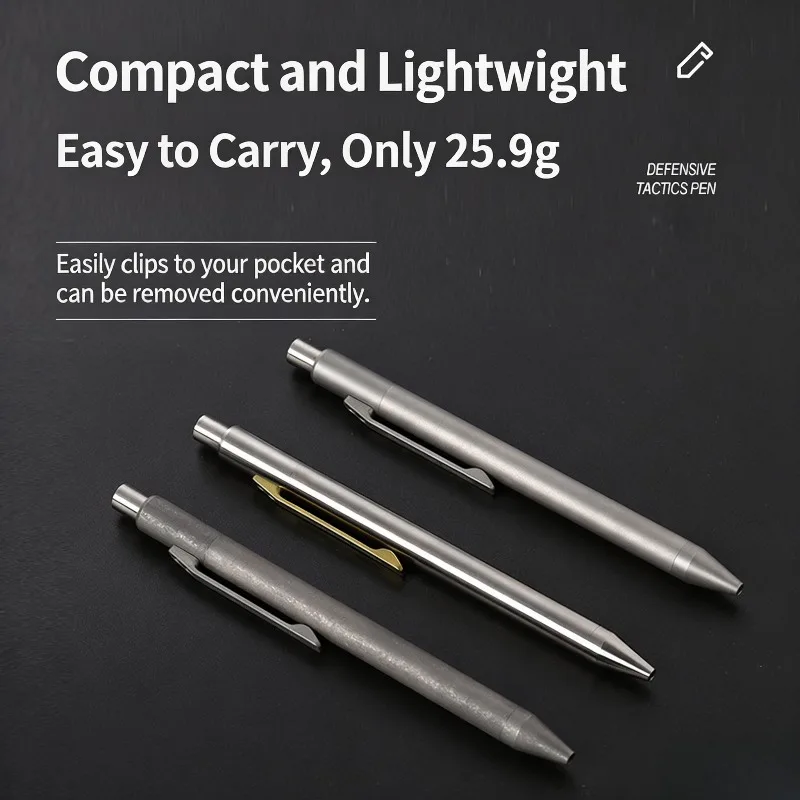 Titanium Alloy Retractable Ballpoint Pen Metal Signing Gel Pen High‑end Tactical Writing Pen for Student Office Daily Use - view 4