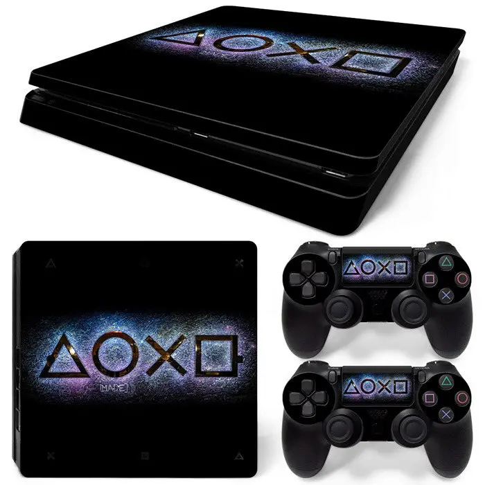 ملصق فينيل واقي لوحدة التحكم الرشيقة PS4 ، ملصق جلد ، تصميم هندسي ، وحدتين تحكم ، مجموعة كاملة