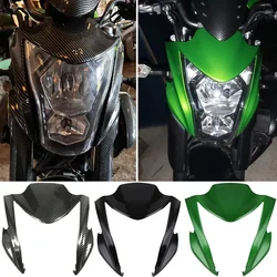 Motorcycle Front Head Upper Nose Fairing Headlight Cover Cowl For Kawasaki ER6N 2012 13 2014 2015 2016 ER 6N Accessories Carbon