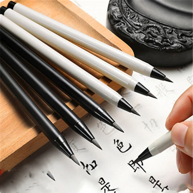 1Pcs Calligraphy Pen Fine Liner Tip Soft Head Brush Pens Wolf Hair for Signature Drawing Hand Lettering School Art Supplies