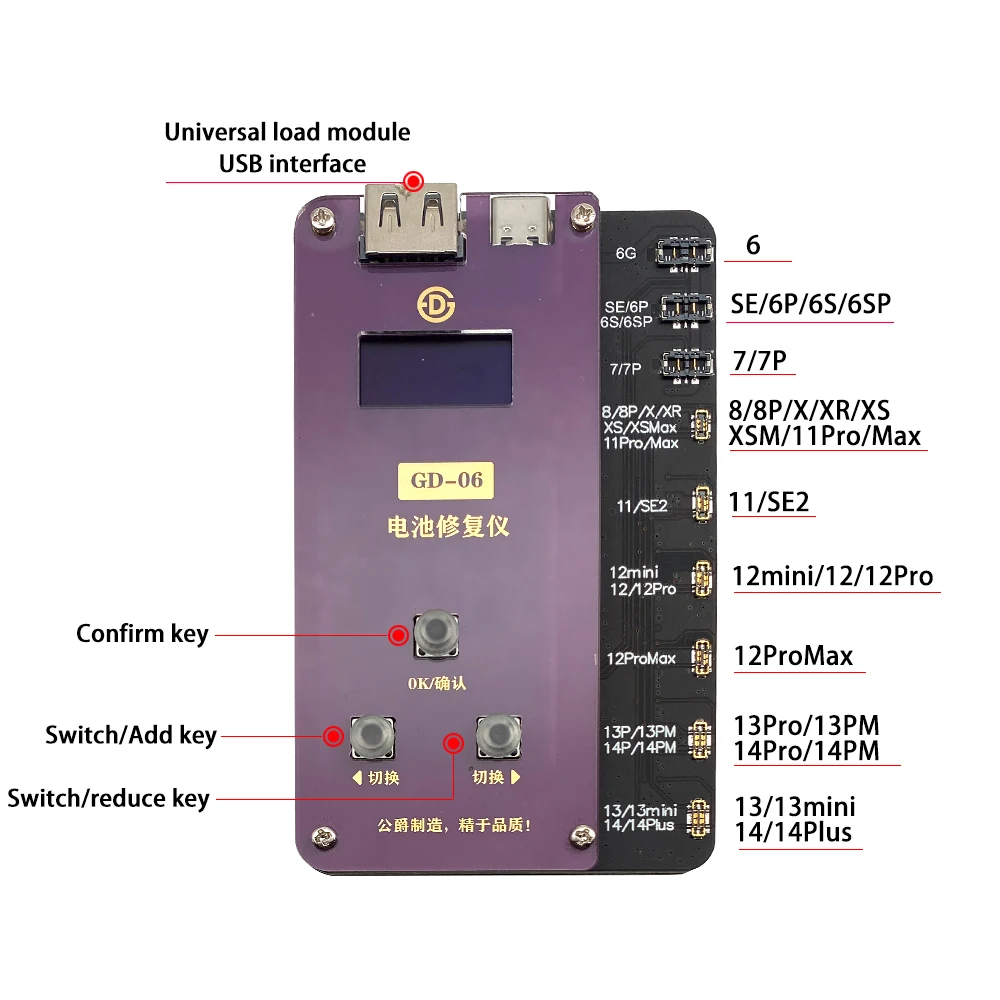 GD NEW Tested Battery Repair Flex Cable For iPhone 11 12 mini 13 Pro Max 14 Remove Warning Battery External Replacement Parts