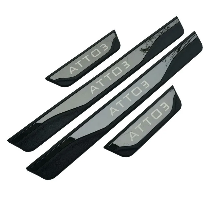 For BYD ATTO3 ATTO 3 2027 2026 2025 2024 2023 2022 Car Door Sill Plate Pedal Threshold Protector Sticker Steel Cover Accessories