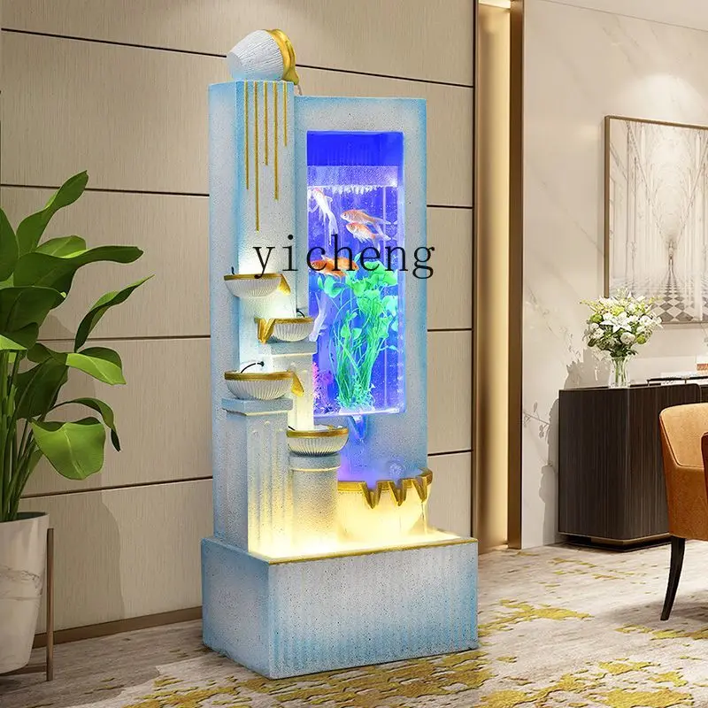 ZMLmodern light luxury circulating water large fish tank household fountain flowing water ornament housewarming opening ceremony
