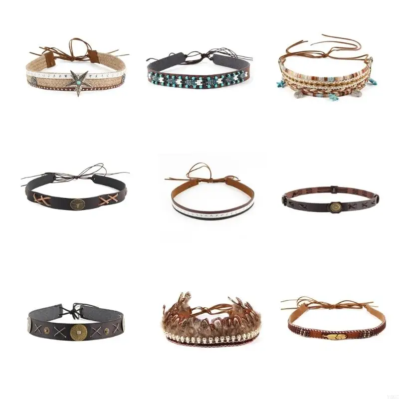 

Y5GC Beaded Hat Band Band West Hat Belt Band Cowboy Hat Band Hatband Hat Band