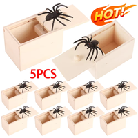 New Trick Spider Funny Scare Box Wooden Hidden Box Quality Prank Wooden Scare Box Fun Game Prank Trick Friend Toy Halloween Gift