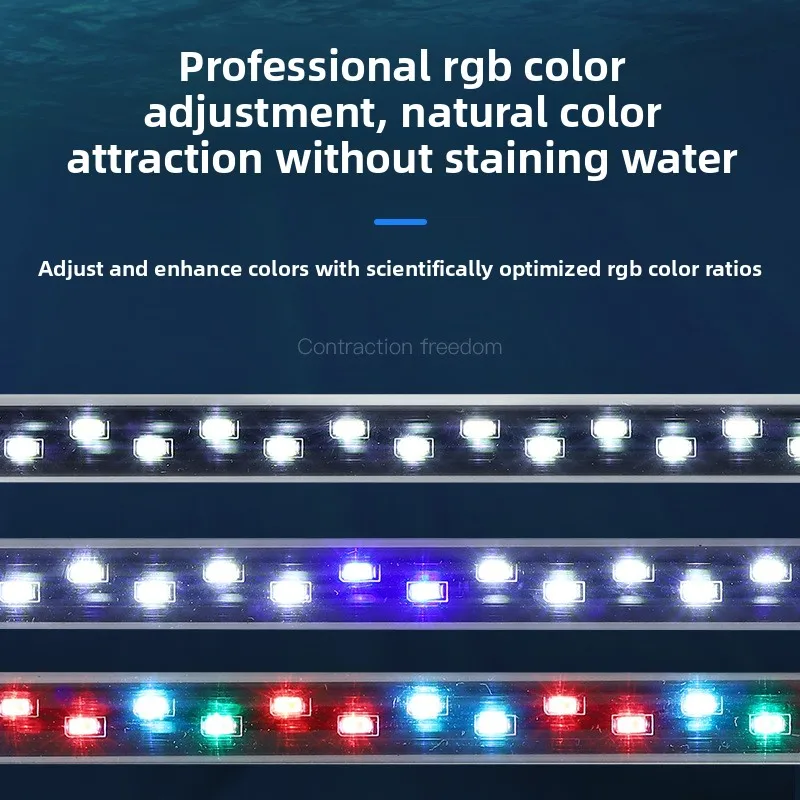 حوض السمك مصباح ليد مقاوم للماء خزان الأسماك ضوء النبات تنمو مصباح 18-48 سنتيمتر أحواض السمك تحت الماء إضاءة ديكوريّة 90-260 فولت 5730 رقاقة
