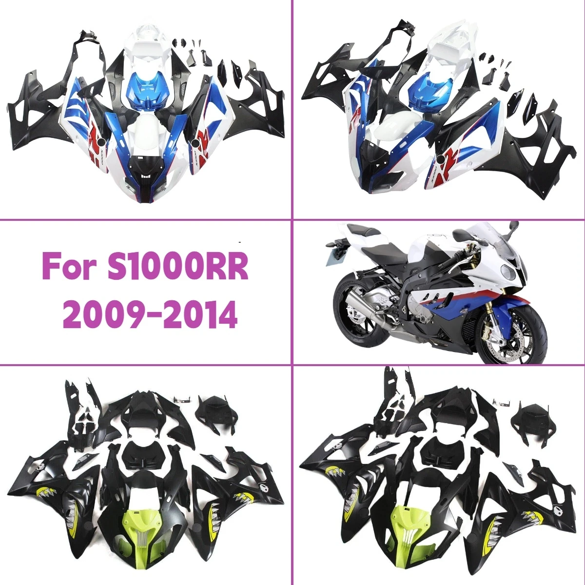 

Fairings Fit 2009-2014 S 1000RR Custom ABS Painted Fairing Set Replacement Fit for 09-14 BMW S1000RR