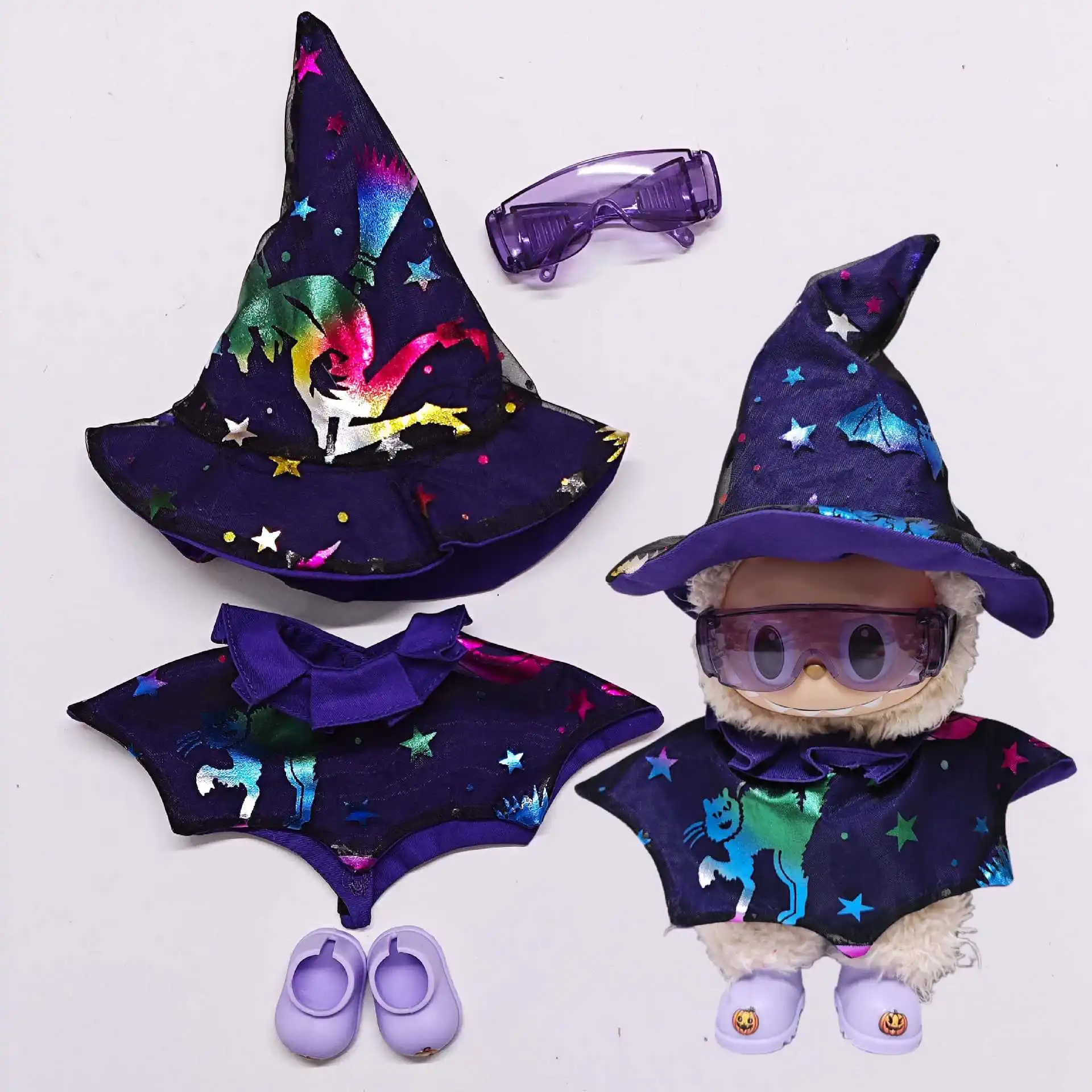 

17cm Labubu 1-3 Gen Doll Outfits | Trendy New Halloween Witch Pumpkin Demon Dress Costume | Clothes for Labubu Accessories